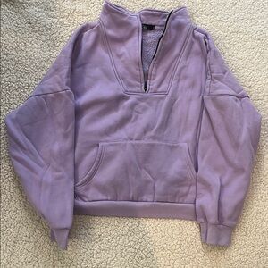 Lavender Quarter-Zip Women's Sweater